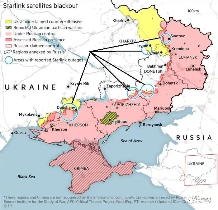 乌克兰战场使用星链网络 四地区断网
